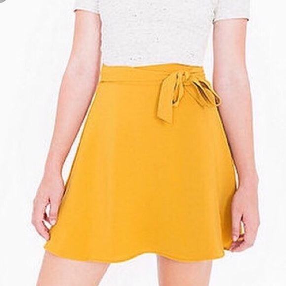 yellow wrap around skirt